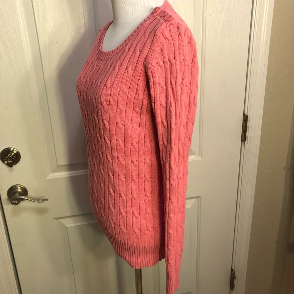 St Johns Bay pink cable-knit sweater, size S - Picture 2 of 6